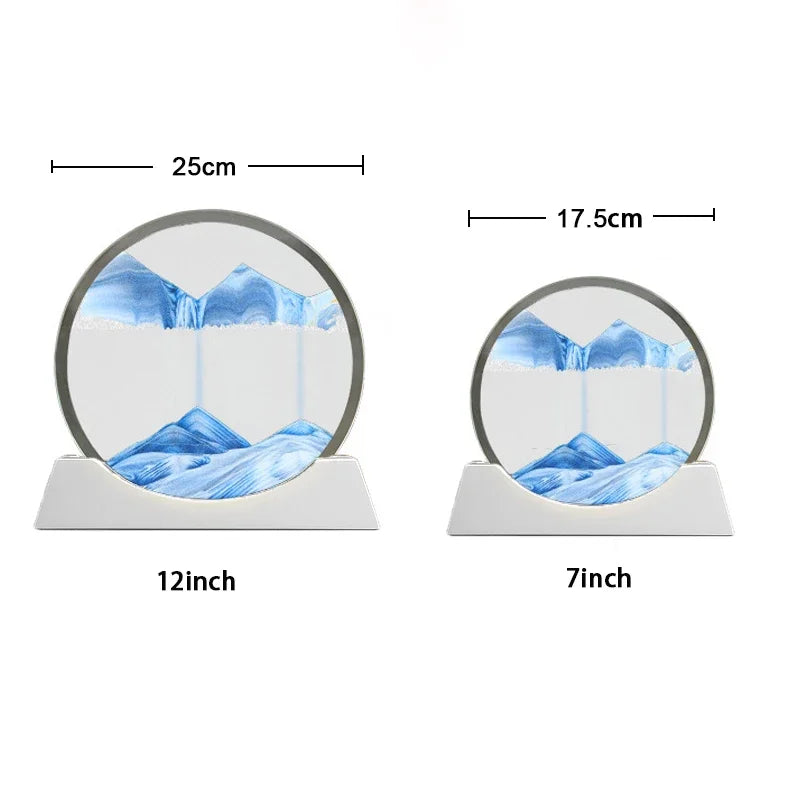 7/12 Inch Creative Moving Sand Art LED Table Lamp USB Quicksand  Night Light Hourglass Lamps Flowing Sand Painting Home Decor