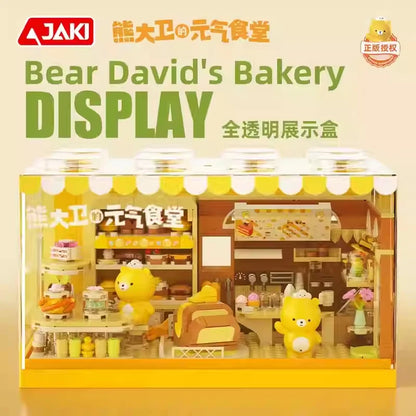 JAKI The street view of David's bakery in Yuanqi Xiong Building Blocks Children's Toy Model Ornaments Holiday Gifts