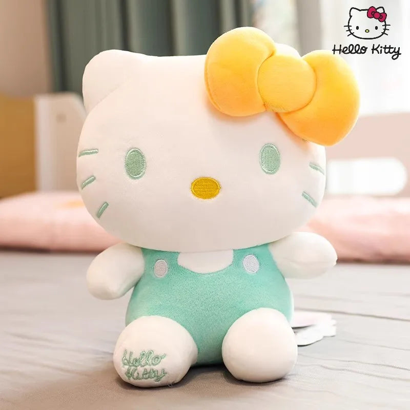 Sanrio Hello Kitty Kuromi Throw Pillow Baby Stuffed Toys Anime Cat Plush Toys Plushie Kids Gifts Children Dolls For Girls Boys