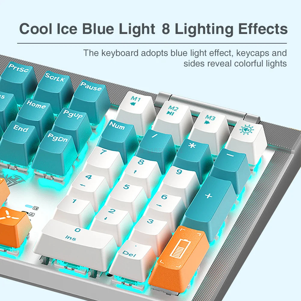 AULA F3050 2.4G+Wired Dual Mode Hot-swappable 108 Key Gaming Mechanical Keyboard Cool Light For Computer Gamers（Free 10 keycaps）