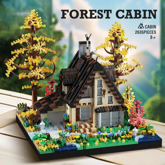 2635PC Forest Wooden House Building Blocks Cabin Model Bricks City Street View Kids Toys Educational Girls Boys Birthday Gift