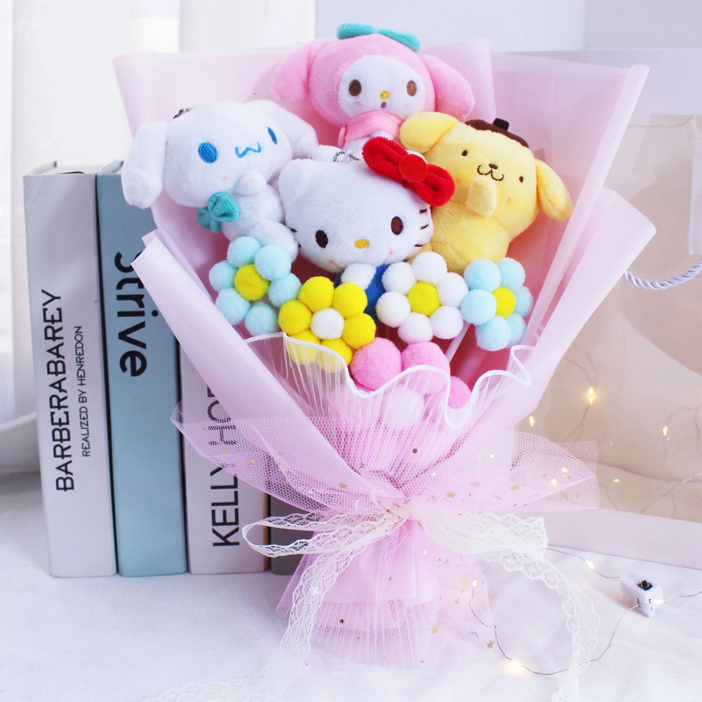 Christmas Gifts Cartoon  Plush Bouquet My Melody Kuromi Cinnamoroll Kt Cat Plush Doll Toy Valentine Graduation Gifts