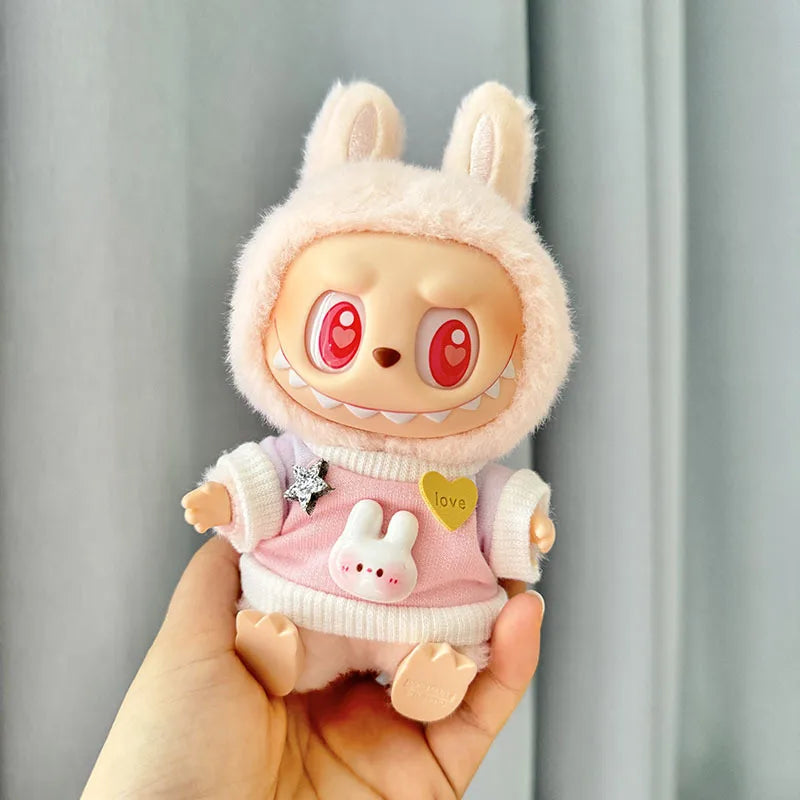 Cute Mini Plush Doll'S Clothes 17cm Labubu II Idol Dolls Sitting Party Outfit Accessories For Korea Kpop Exo Clothing DIY Gift