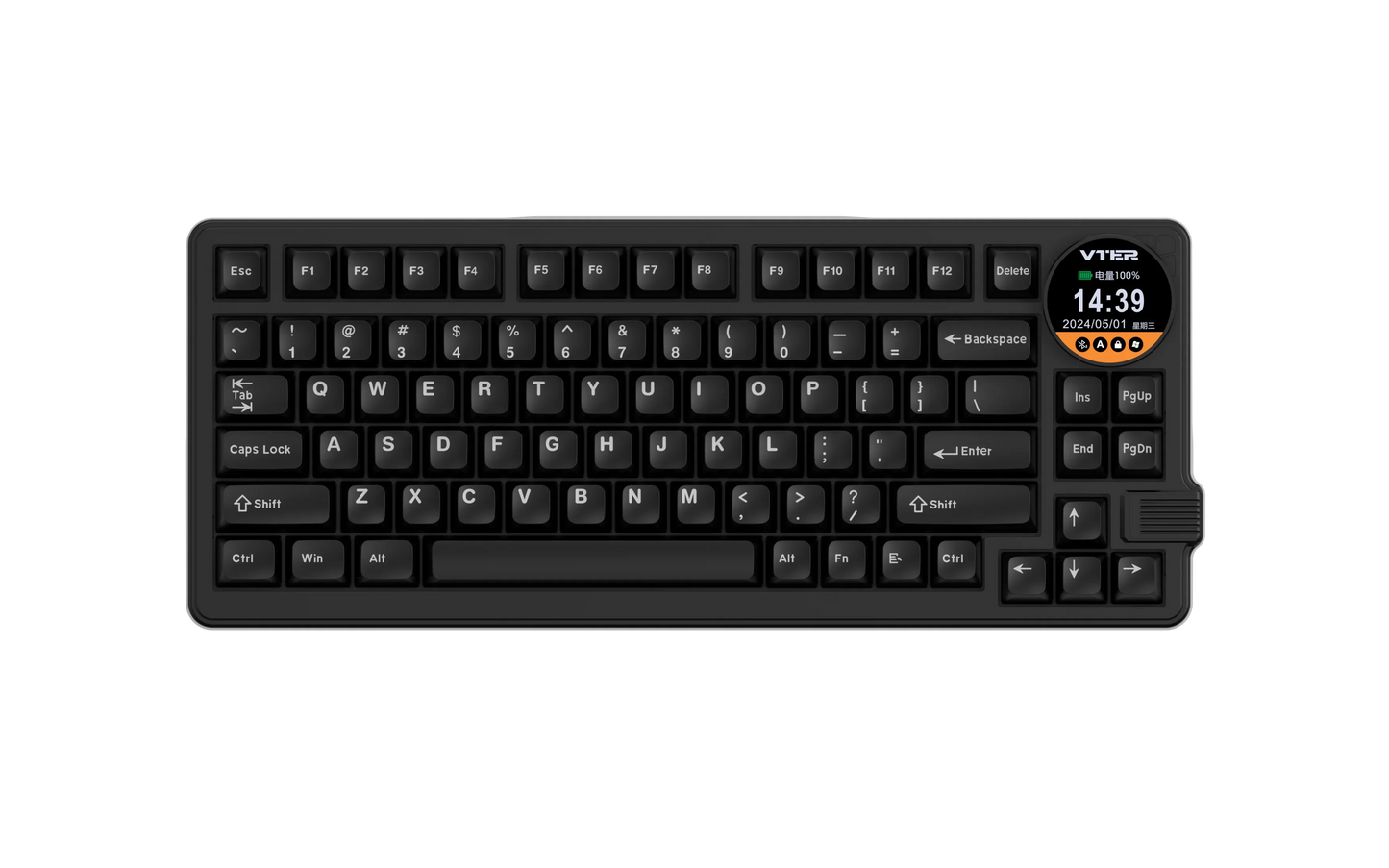 New Feker K75 Gaming Mechanical Keyboard With Knob Screen 3 Mode Bluetooth Wireless 83keys PBT Keycaps RGB custom Keyboards Gift