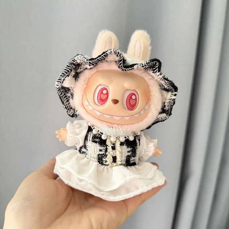 17cm Labubu I II Idol Dolls Clothes Cute Hoodie Mini Plush Doll Sitting Party Outfit Fashion Clothing Korea Kpop Exo DIY Gifts