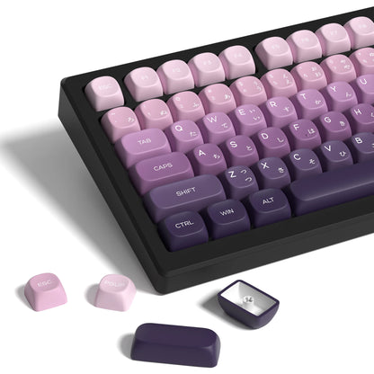 134 Keys MOA Profile Gradient Purple PBT Keycaps Customs Dye Sub Key caps for 61/87/104 Cherry MX Gaming Mechanical Keyboard