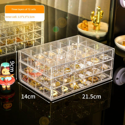 Transparent Large Capacity Drawer Ring Necklace Jewelry Box