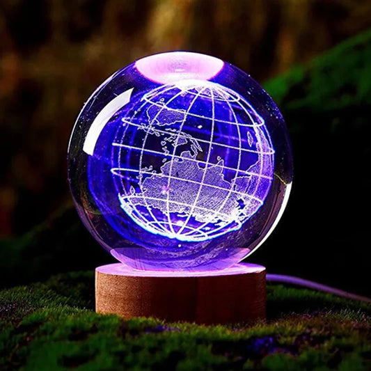 3D Earth crystal ball Color night light,Birthday girlfriend classmate wife children christmas day gift home decoration