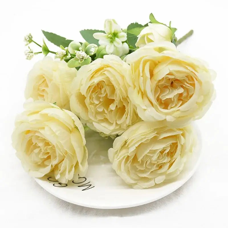 1pc Artificial Flower silk Peony rose Bouquet for Christmas Home Table vase Wedding bridal bouquet Decoration diy gift Hot sales