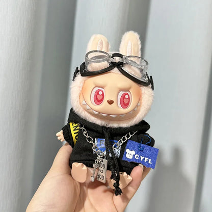 17cm Labubu I II Idol Dolls Clothes Cute Hoodie Mini Plush Doll Sitting Party Outfit Fashion Clothing Korea Kpop Exo DIY Gifts