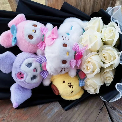 Graduation Bouquet Kuromi My Melody Hello Kitty Cinnamoroll Anime Plush Doll Toy Valentine's Day Girls Birthday Christmas Gift