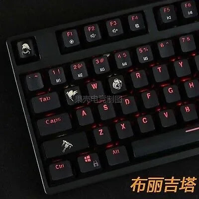 4 pcs/set keysets backlight OW key caps ABS etched  Keycap shine-through for Overwatch gamer Mechanical Keyboard ANSI black