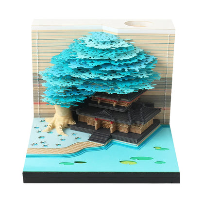 3D Desk Calendar 2025 Time Piece Calendar Decorative Paper Carving Calendar Memo Pad Calendar for House Sculpture Present