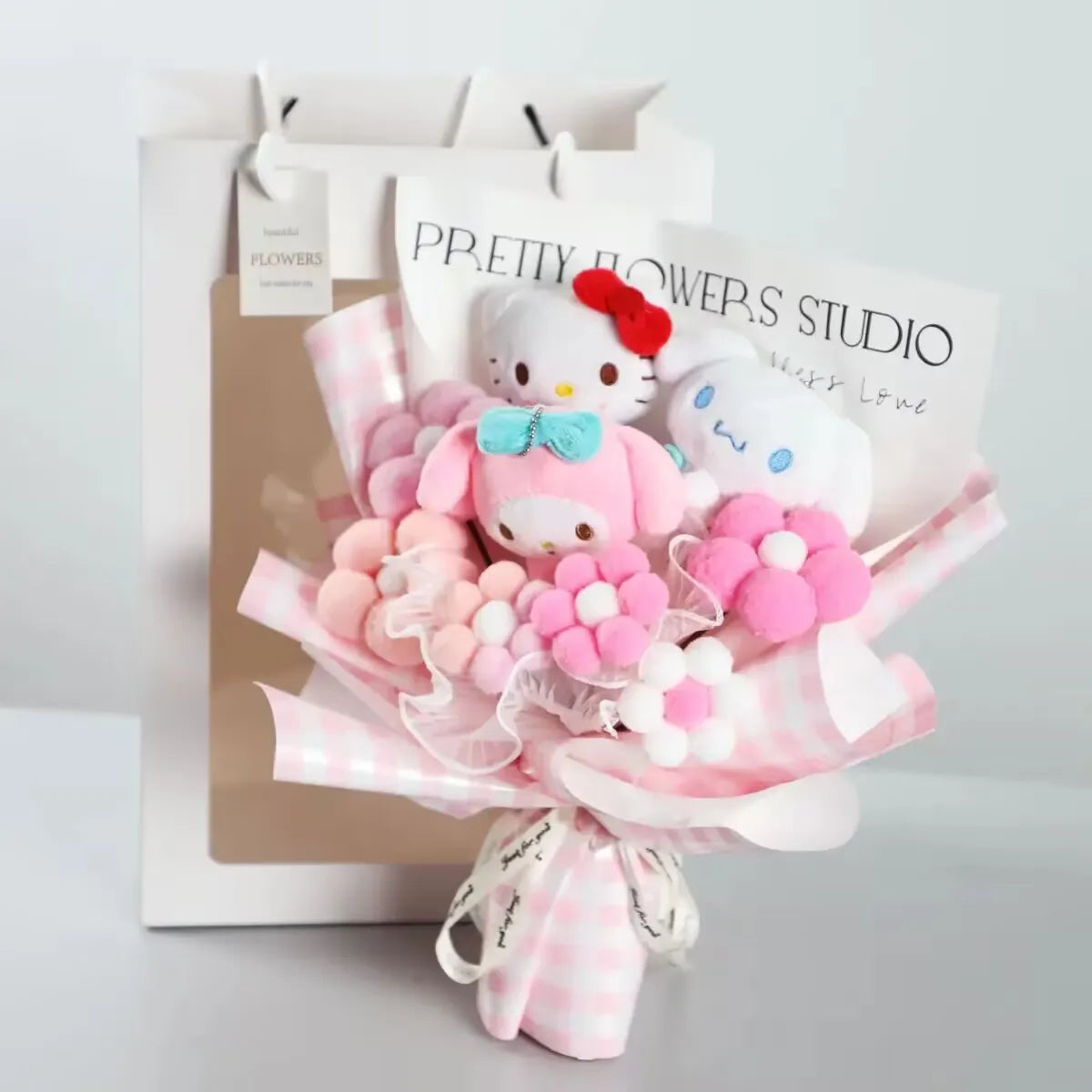 Cartoon Hello Kitty Cat Plush Dolls Rose Soap Flowers Bouquet Christmas Valentine's Day Birthday Graduation Gifts