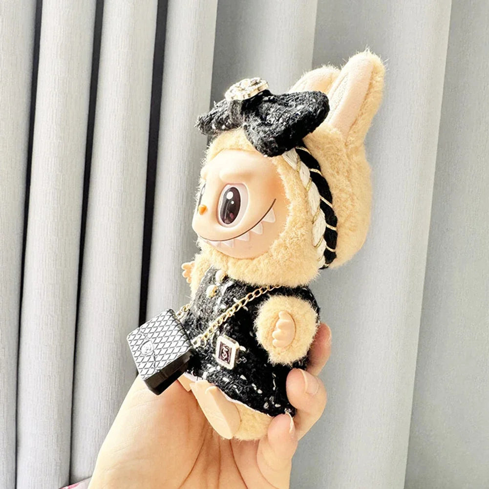 17cm Mini Plush Doll'S Clothes Outfit Accessories For Korea Kpop Exo Labubu Idol V1 V2 black dress suit Clothing Gift