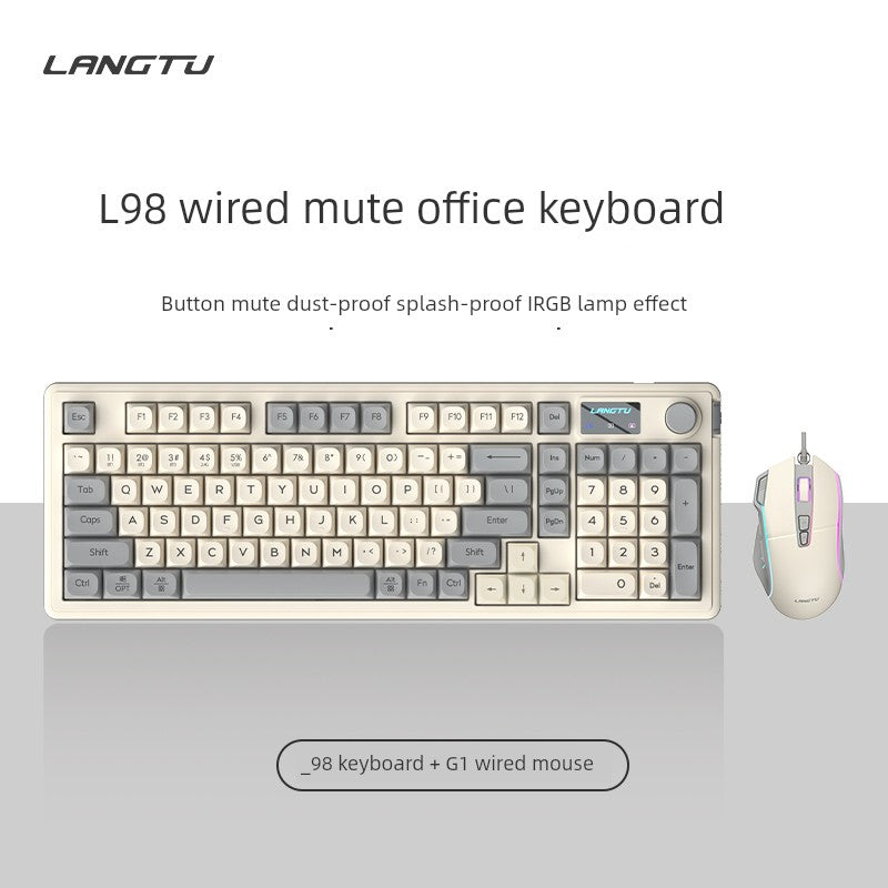 Langtu L98 Wired Screen RGB Backlit Keyboard Mouse