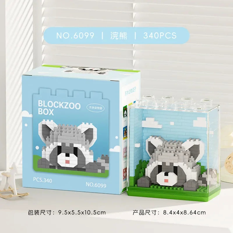 Kawaii Animal Building Blocks Red Panda Raccoon Koala Penguin Assembled Elephant Model Mini Brick Figure Toys For Kids Gifts