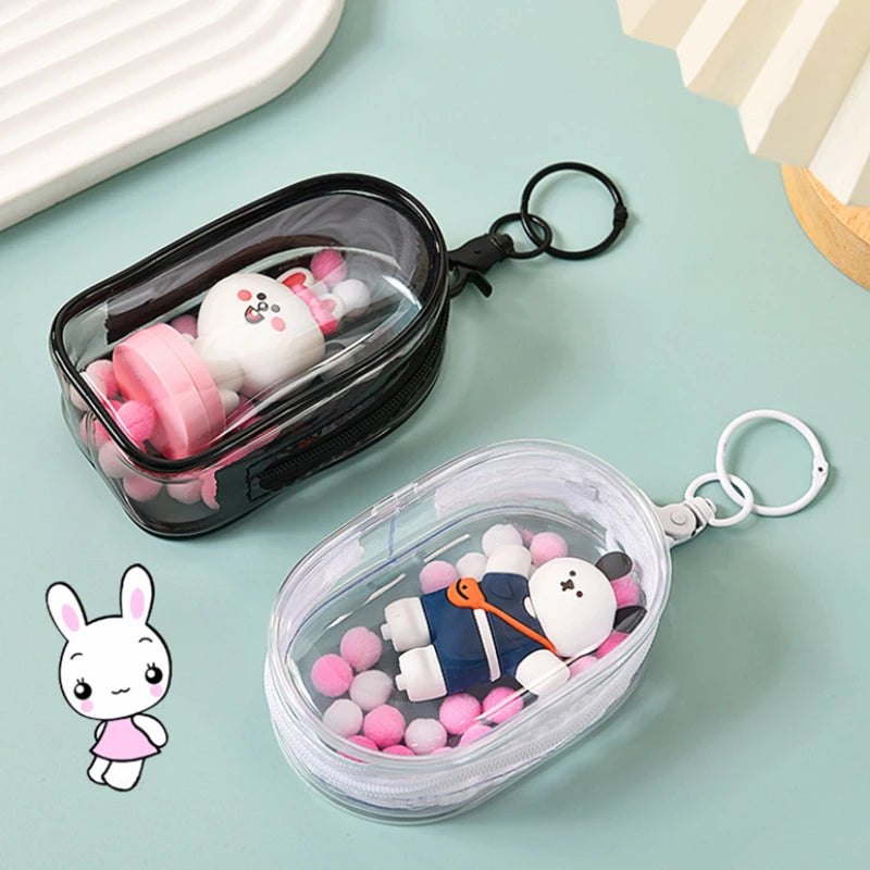 Doll Organizer Transparent Storage Box Pouch Mystery Box Keychain Bag Storage Case Thicken Wallet Cute Doll Bag Organization