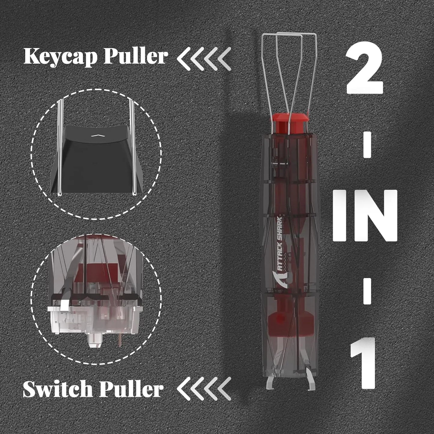 ATTACK SHARK KS01 2-in-1 Keycap Puller and Switch Puller for Mechanical Gaming Keyboards, Effortless Keycap & Switch Remover