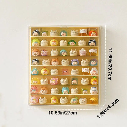 Storage Box 8 Layers Large Space Display Cabinet Hanging Wall Mounted Acrylic Transparent Lid Dolls Showing Box