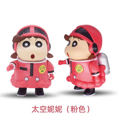 New 6Types Crayon Shin-chan peripherals Nohara Shinnosuke Kasukabe Space Defense Force model doll ornaments