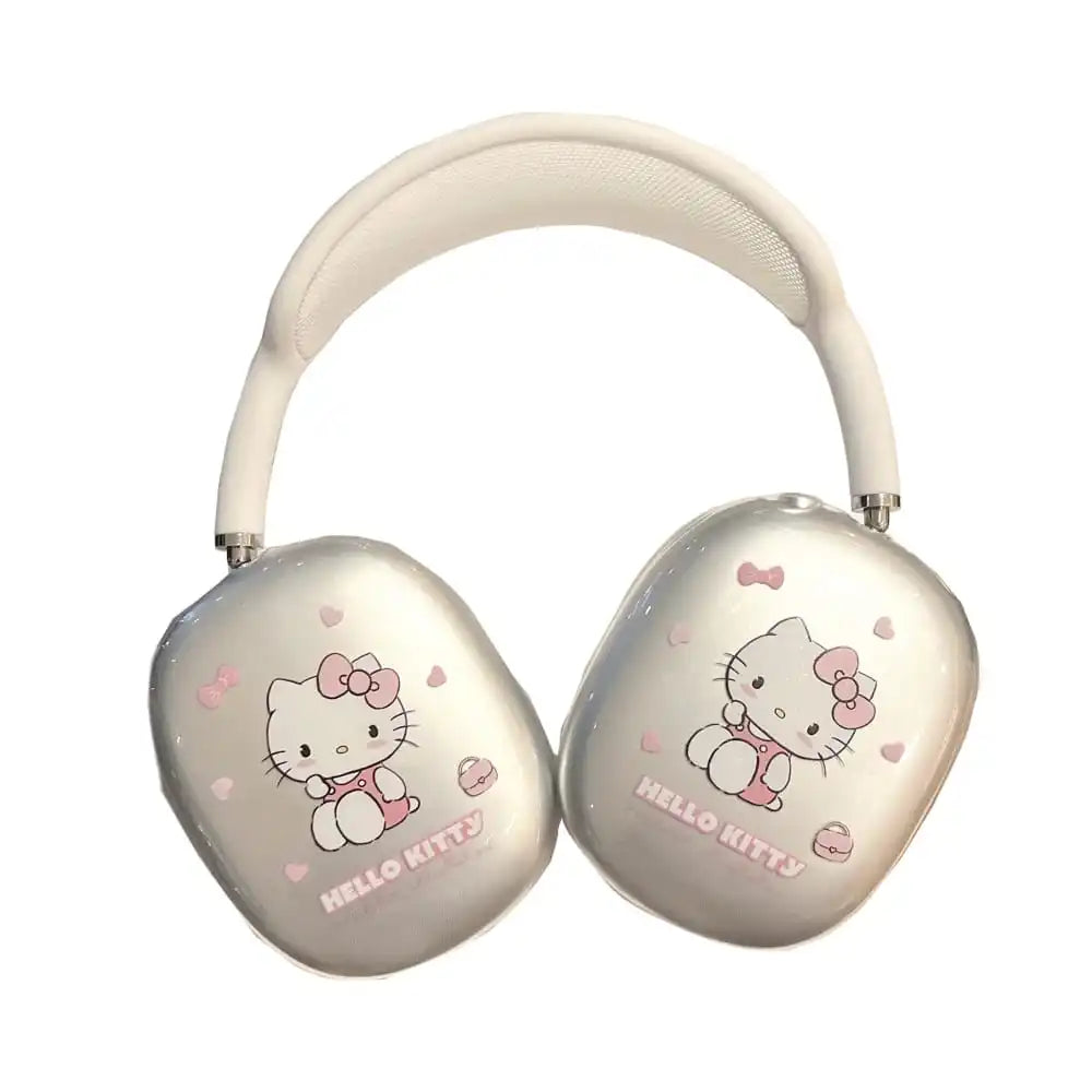 Hot Cute Cartoon Anime Role Hello Kitty Earphone Protective Case for AirPods MAX Soft Lovely Transparent Anti-fall Protect Cover