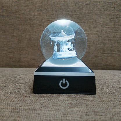 Crystal Ball Night Lights Glowing Planet Galaxy Astronaut 3D Moon Table Lamp USB Atmosphere Lamp Tabletop Decorations Kids Gifts