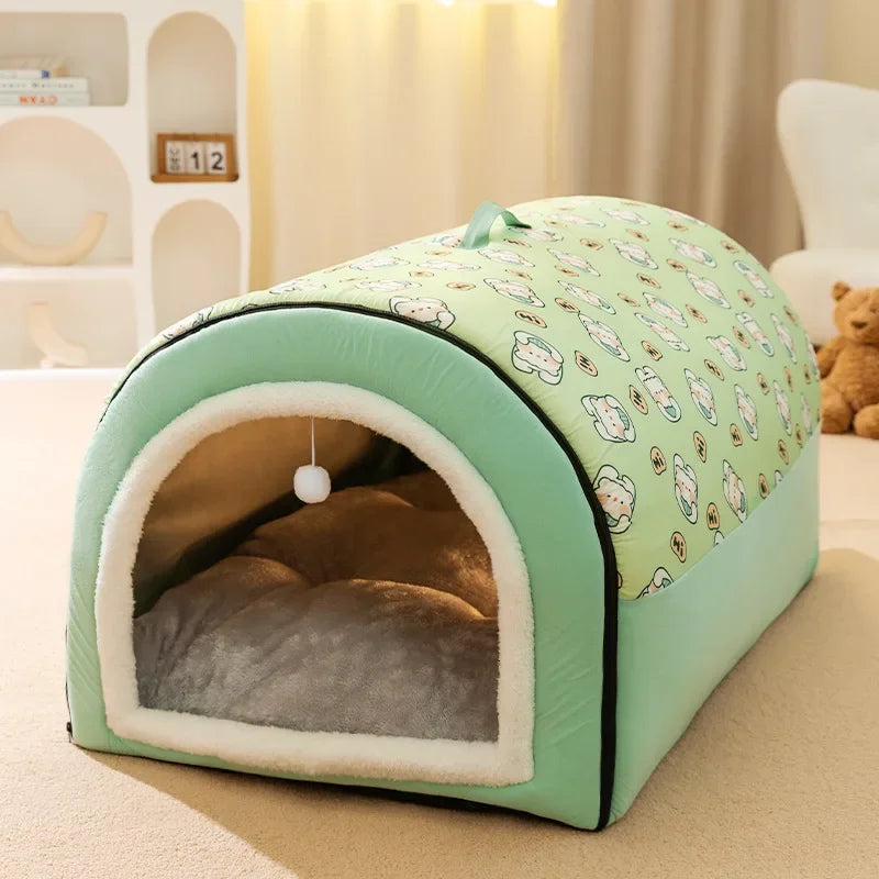 Big Dog Kennel Warm Winter Dog House Mat Detachable Washable Dogs Bed Nest Deep Sleep Tent for Medium Large Dogs House Supplies