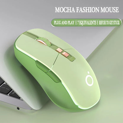 New USB Wired Mouse Ergonomic RGB Backlit Green Mice Silent Optical Girl Gamer Mause for gaming office desktop computer notebook