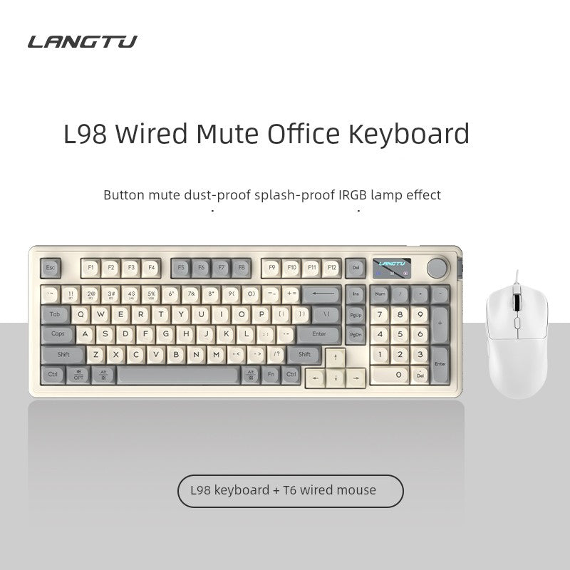 Langtu L98 Wired Screen RGB Backlit Keyboard Mouse