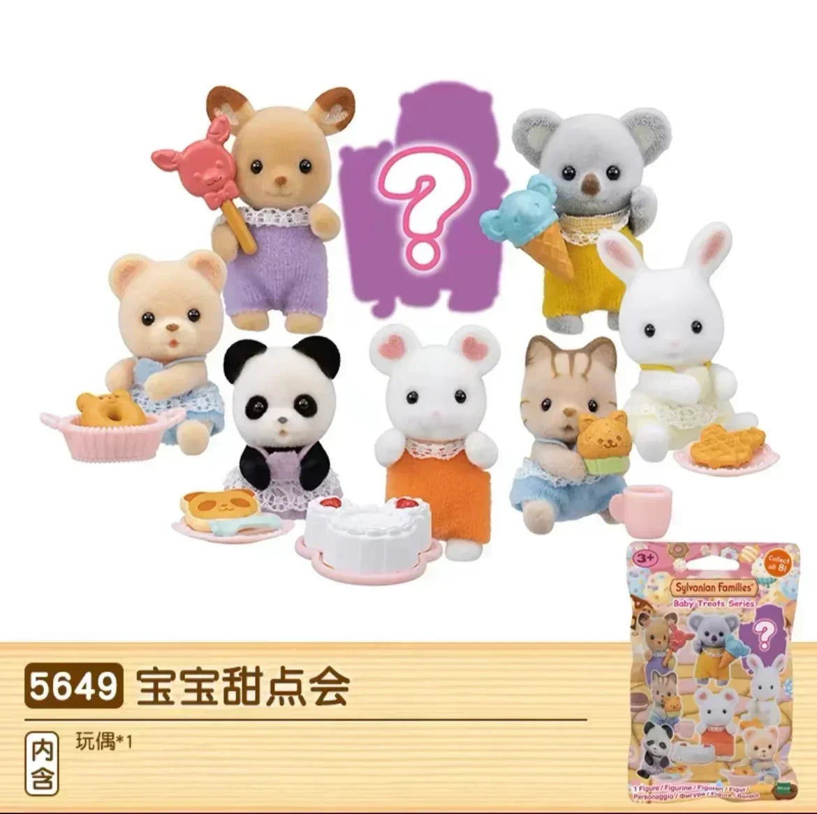 Sylvanian Families Blind Box Baby Mini Figure Dress Up Forest Family Cake Mystery Box Lucky Bag Cute Birthday Gifts For Children