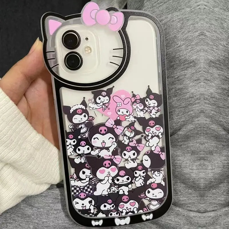 INS Hello Kitty Kuromi Mobile Phone Case Cute Cartoon Pink IPhone 7 8 Plus 15 14 12 13 11 Pro Max Anime Cases Christmas Gift Y2k