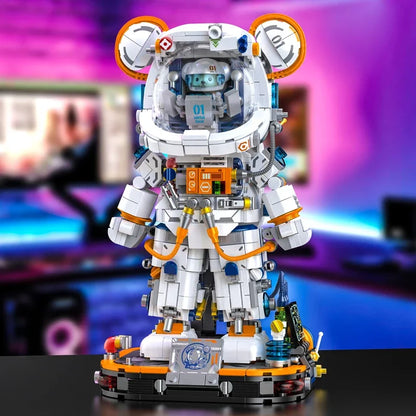 PANLOS Astronaut  Teddy Bear Building Blocks Toys With LED City Space Creative MOC DIY  Robots Bricks Toys for Boys Adult Gift