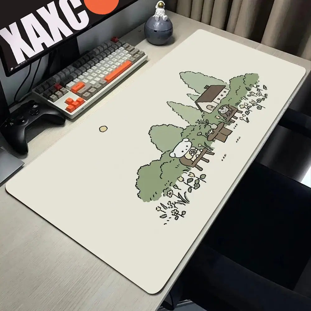 Cartoon Mousepad Green Mouse Pad Large Mouse Mat Natural Rubber PC Desk Mats Design Big Mousepads Cute deskpad For Gifts