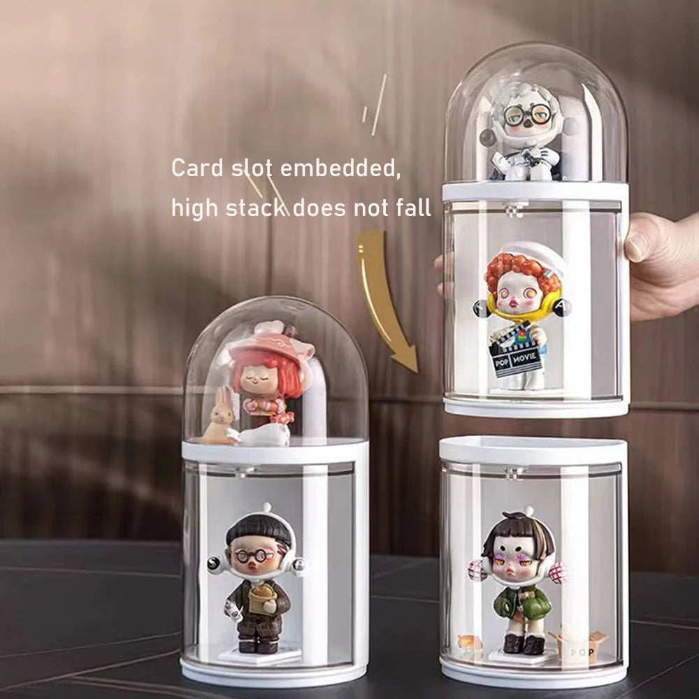 Display Box for Transparent Acrylic Rotating Wall Hanging Blind Box Storage for LEGO Doll Model Kits Cabinet for Pop Mart