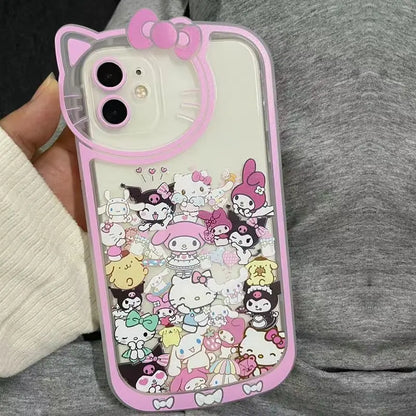 INS Hello Kitty Kuromi Mobile Phone Case Cute Cartoon Pink IPhone 7 8 Plus 15 14 12 13 11 Pro Max Anime Cases Christmas Gift Y2k