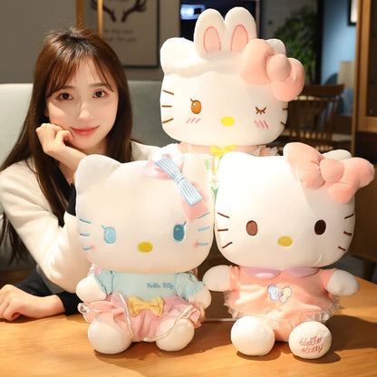 Sanrio Plush Hello Kitty Anime Kuromi Stuffed Toys Hello Kitty Plushier Xmas Gifts For Girls Kawaii My Melody Plush Dolls