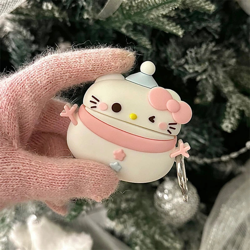 MINISO 3D Hello Kitty Snowman Earphone Cover For Apple AirPods 1 2 3 Generation Airpods Pro Wireless Bluetooth Headphone Case