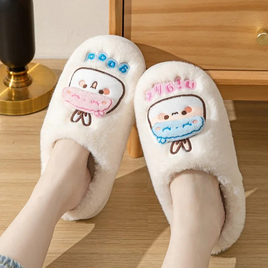 Cartoon Plush Slipper Cosplay Kawaii  Bubu Dudu Bear Rabbit Anime Peripheral Cute Sweet Home Warming Thick Soled Slippers Gift