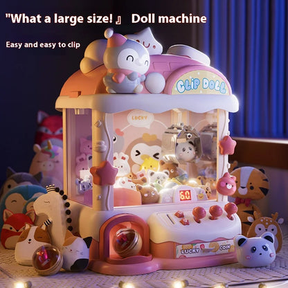 Home Doll Grasping Machine with Random Doll Home Doll Grasping Machine Cartonn Rabbit Penguin Crane Doll Machines Gift for Kids