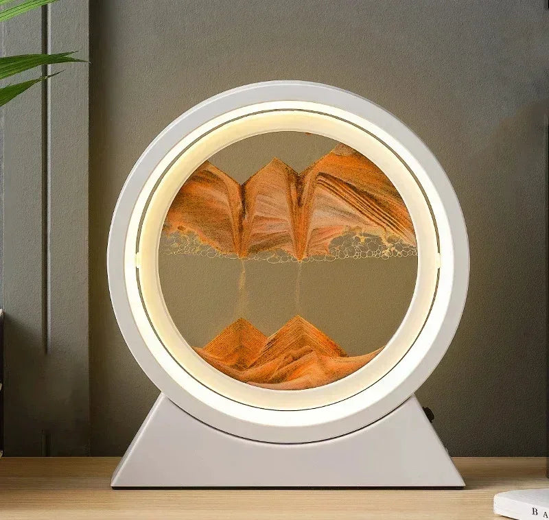 Sandscape Moving Sand Art Picture Table Lamp Quicksand Night Light 3D Hourglass Bedside Lamps Flowing Sand Painting Home Decor