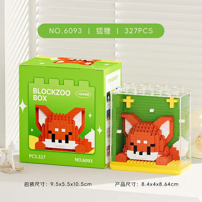 Kawaii Animal Building Blocks Red Panda Raccoon Koala Penguin Assembled Elephant Model Mini Brick Figure Toys For Kids Gifts