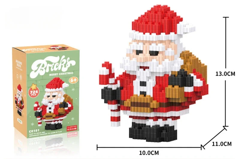 LOZ Christmas Building Block Toy Gift Box Navida Mini Blocks New Year Assembled Christmas Puzzle Assembly Model Decoration 1937