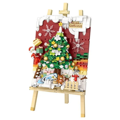 Unique Christmas Gift Building Blocks Sleigh Christmas Tree Stereoscopic Halloween/Thanksgiving Day/Christmas gift