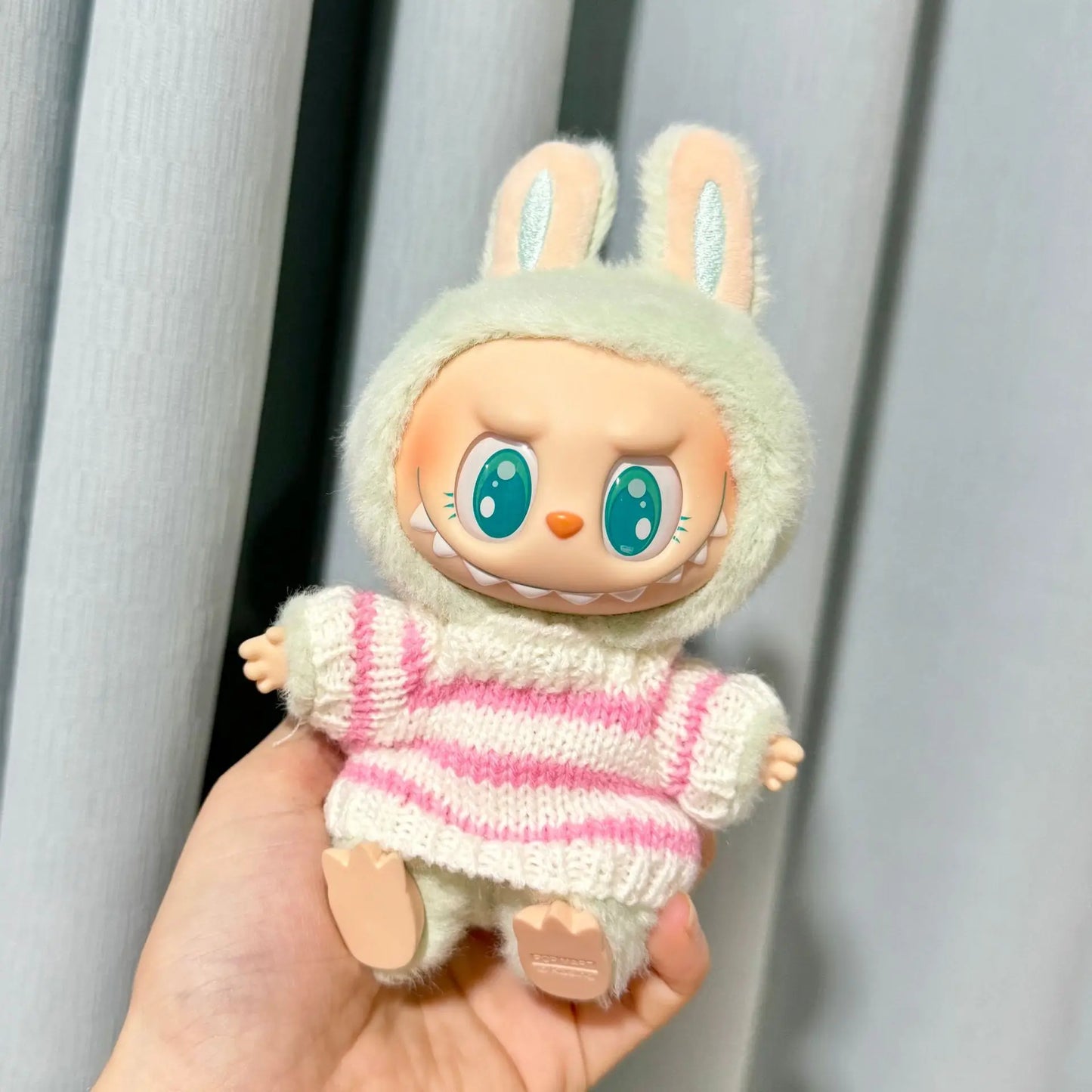 17cm Labubu I II Idol Dolls Cute Mini Plush Doll'S Clothes Korea Kpop Exo Idol Dolls Overalls Clothing DIY Accessories Gifts