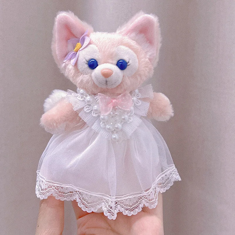 Disney LinaBell Keychain Doll Skirt Plush Toy Bookbag Backpack Cute Pendant Christmas Halloween Gift Pink Plush Fox