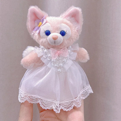 Disney LinaBell Keychain Doll Skirt Plush Toy Bookbag Backpack Cute Pendant Christmas Halloween Gift Pink Plush Fox