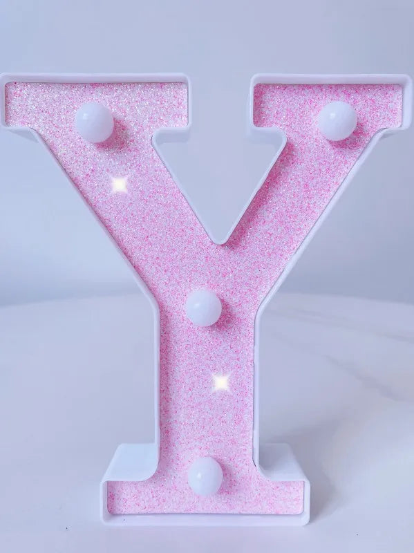 Luxury Alphabet Pink Letter LED Luminous Number Lamp  Battery Night Light for Home Birthday Wedding  Christmas Party Decoration