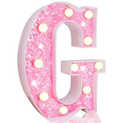 NEW DIY LED Letter Lights Glitter Alphabet Light Up Letter Sign Night Light Gifts Birthday Wedding Christmas Party Decoration