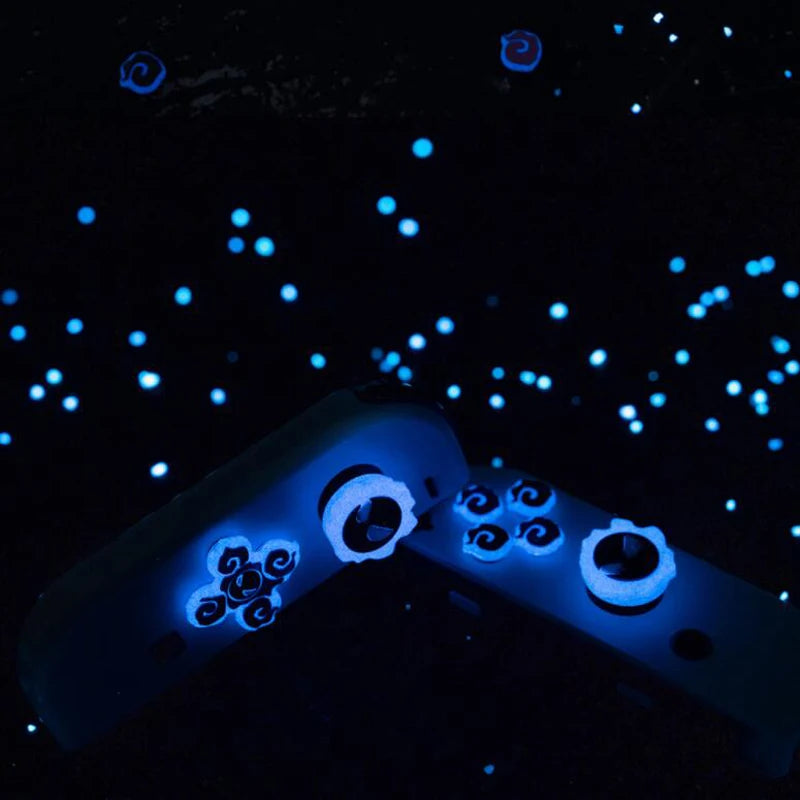 Luminous Silicone Soft D-pad Cross Button ABXY Key Sticker Skin Case For Nintendo Switch Oled Joy-con Thumb Stick Grip Cap Cover